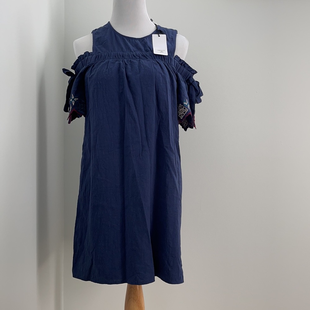 Love Riche cold shoulder dress with embroidery NWT